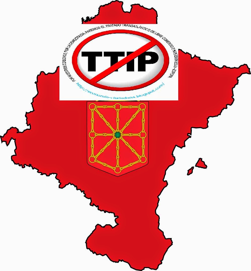 Intervención en el Parlamento Navarro del colectivo contra el Acuerdo de Comercio e Inversiones TTIP